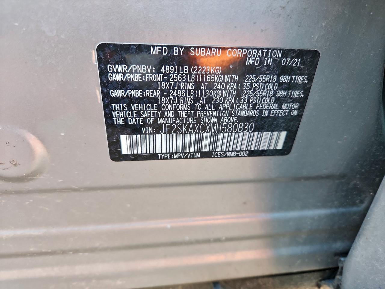 2021 SUBARU FORESTER