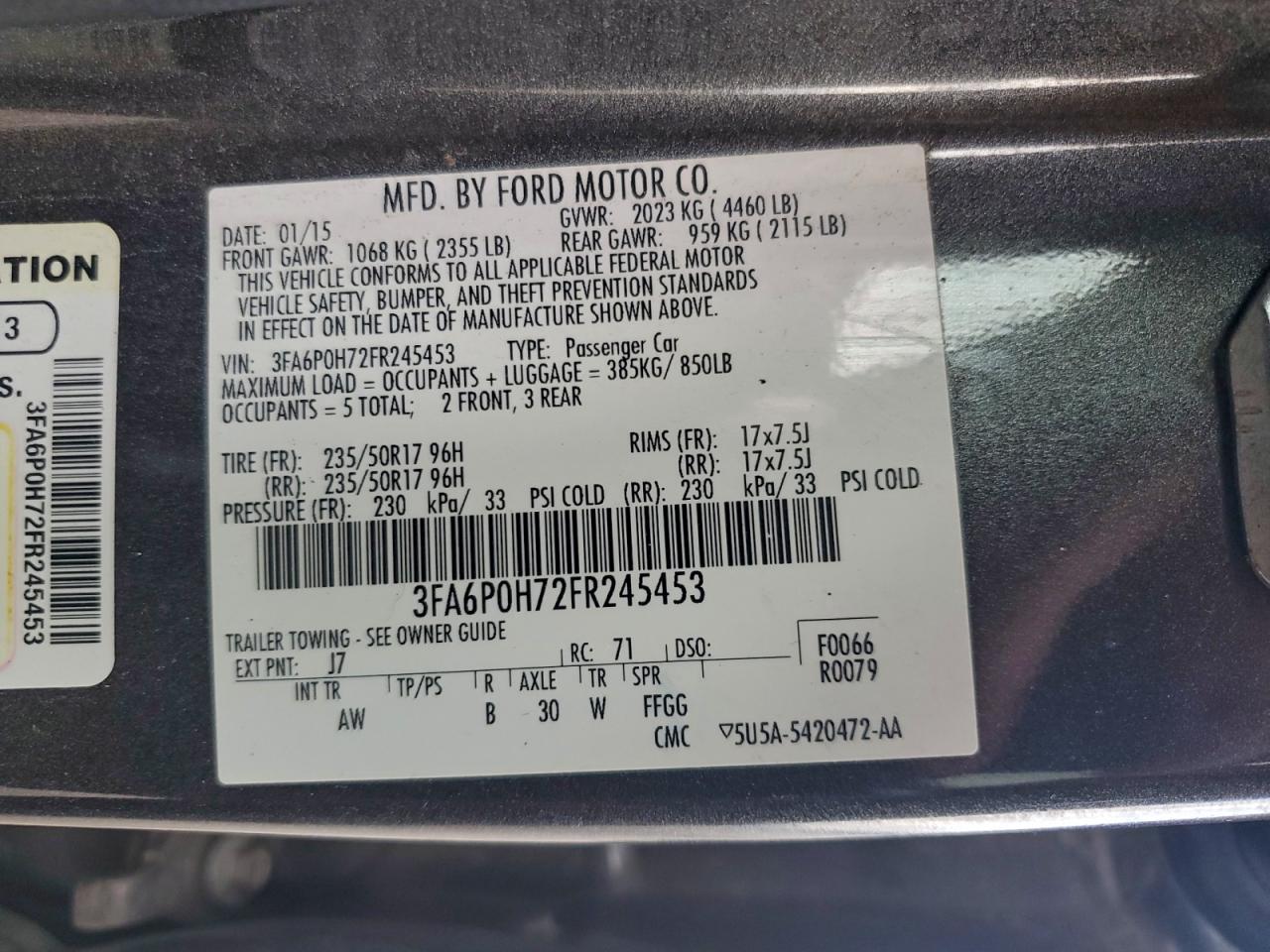 2015 FORD FUSION