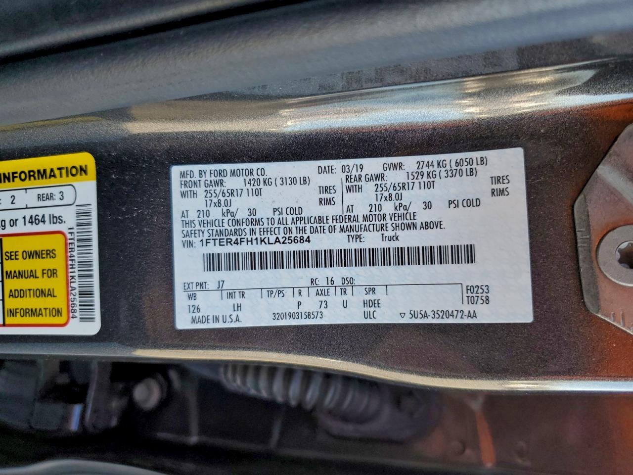 2019 FORD RANGER