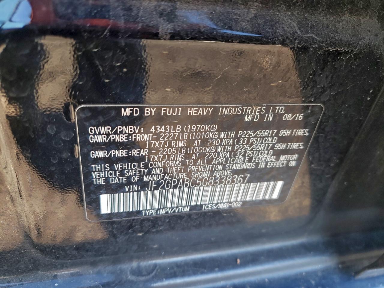 2016 SUBARU Crosstrek