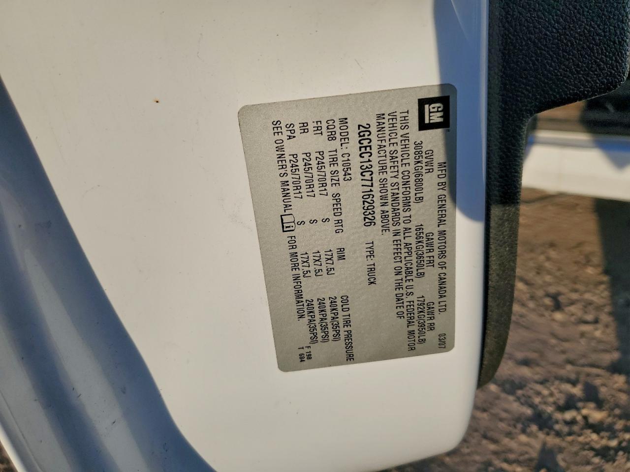 2007 CHEVROLET SILVERADO 1500