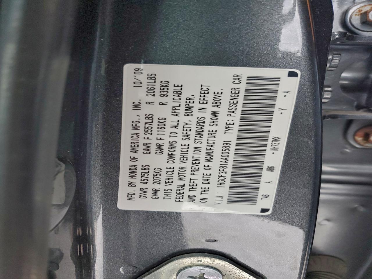 2010 HONDA ACCORD