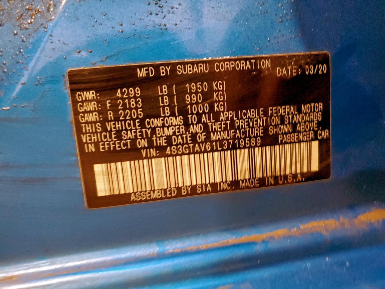 2020 SUBARU IMPREZA