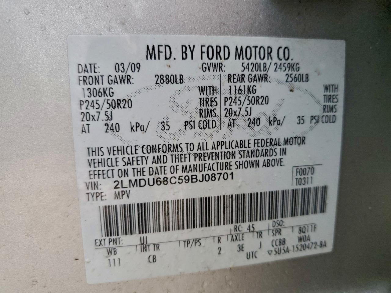 2009 LINCOLN MKX