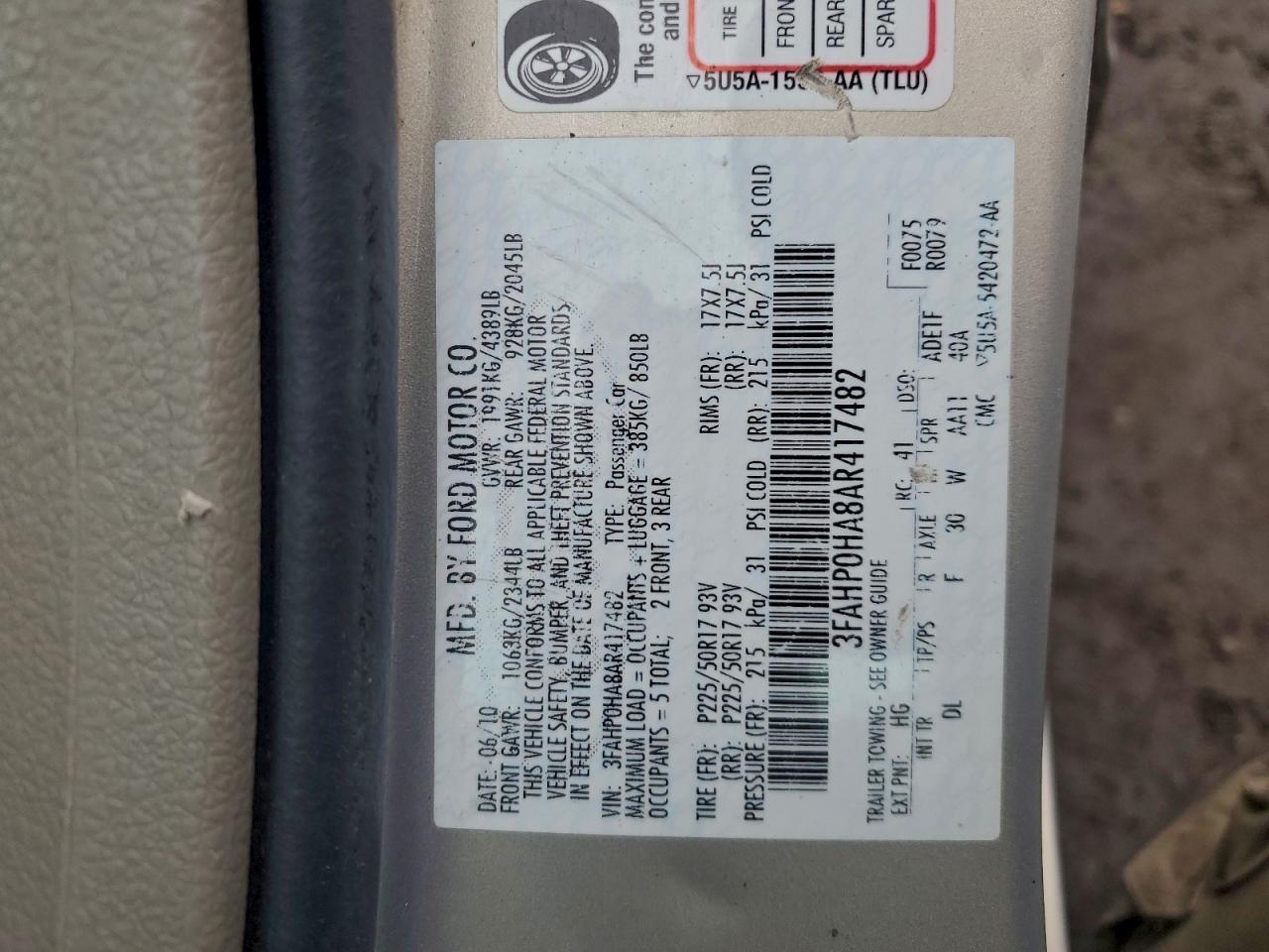 2010 FORD FUSION