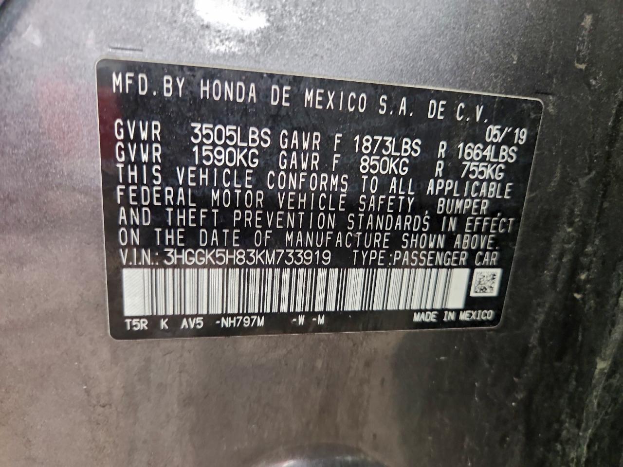 2019 HONDA FIT