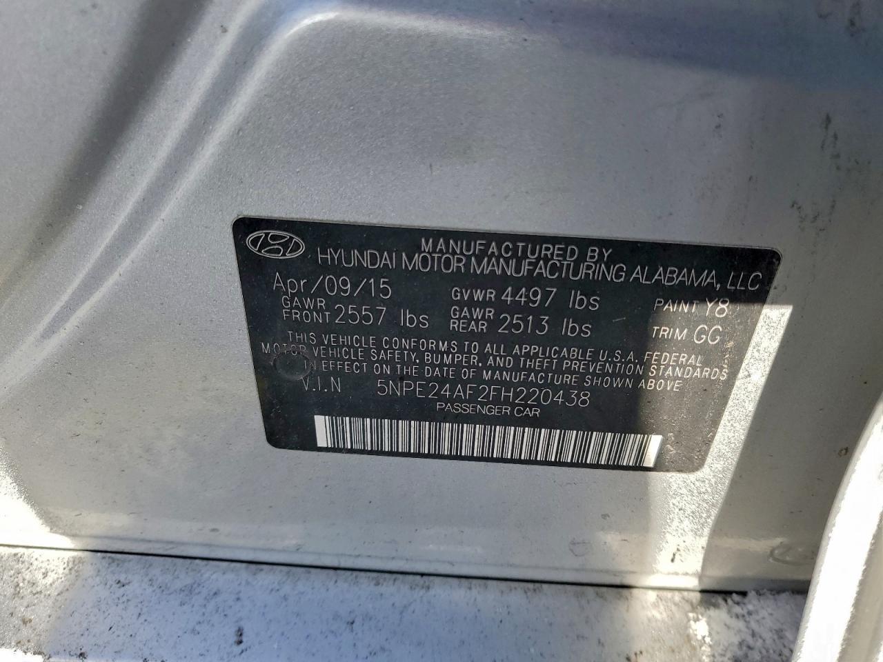 2015 HYUNDAI SONATA