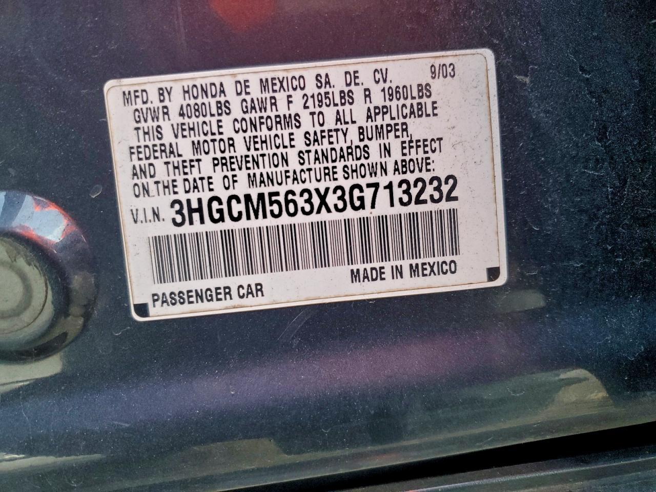 2003 HONDA ACCORD