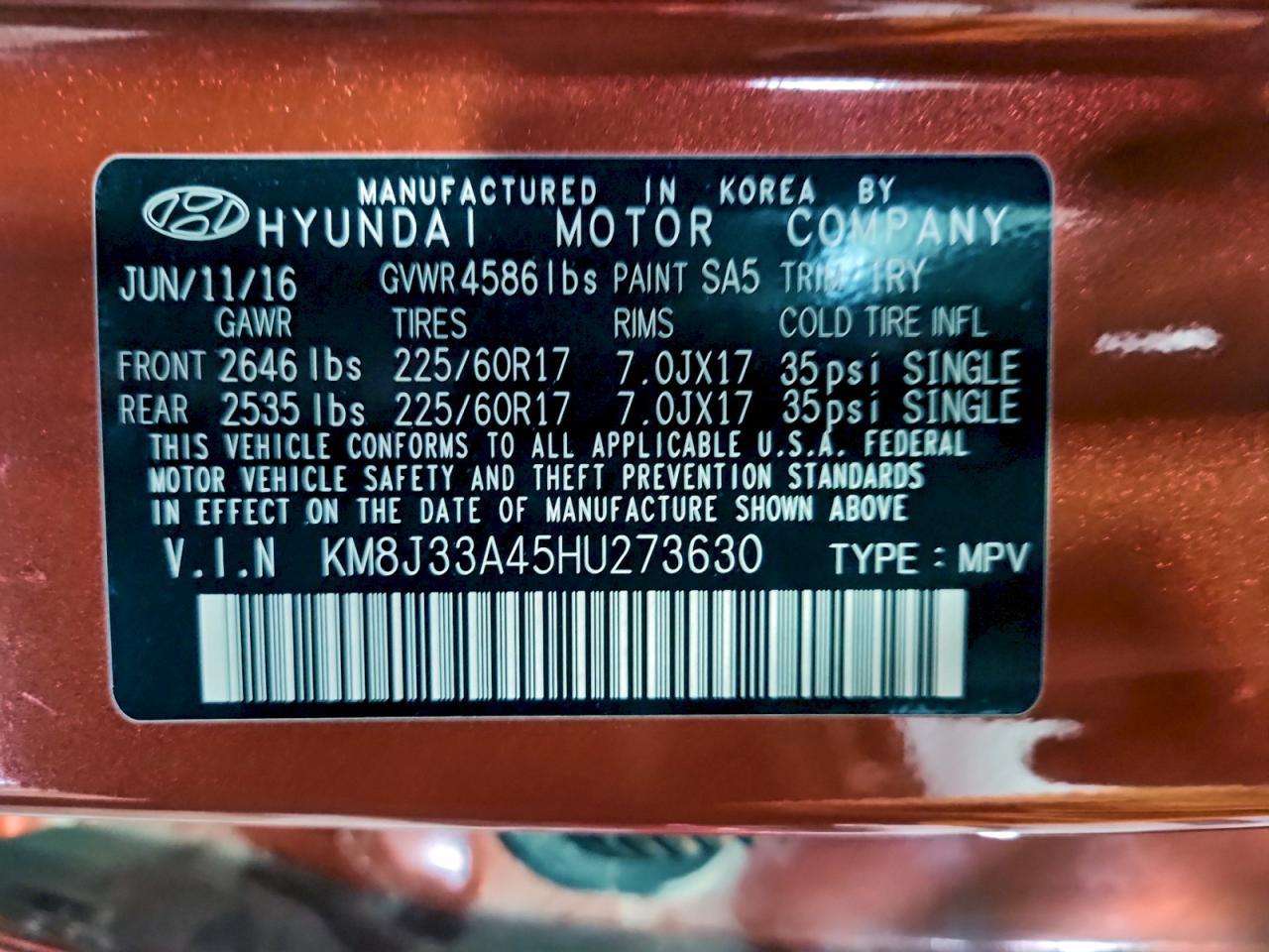 2017 HYUNDAI TUCSON