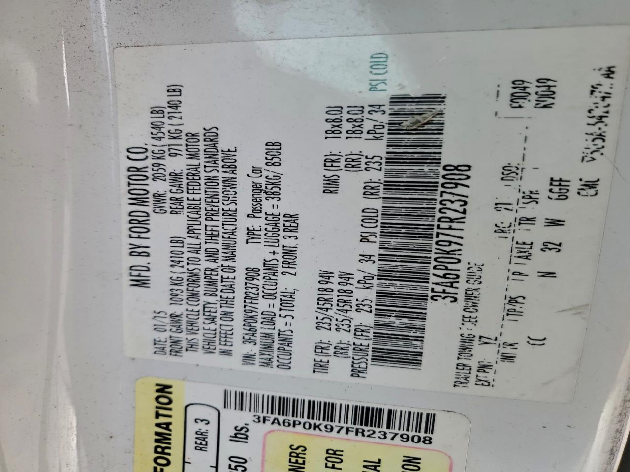 2015 FORD FUSION