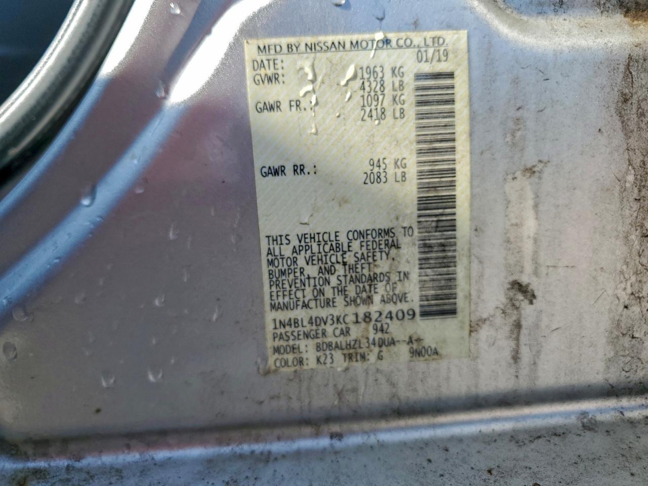 2019 NISSAN ALTIMA