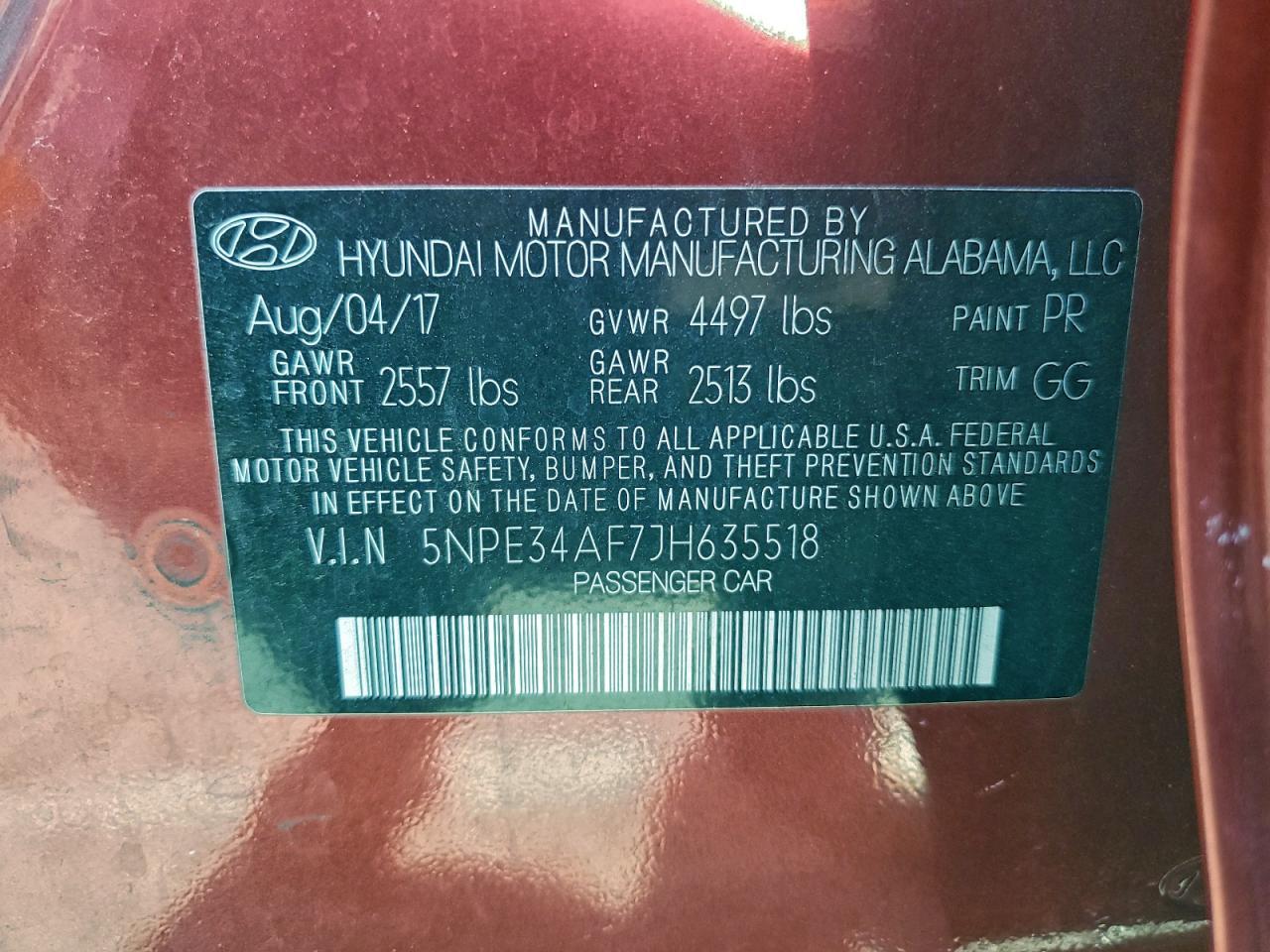 2018 HYUNDAI SONATA