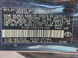 2012 TOYOTA CAMRY