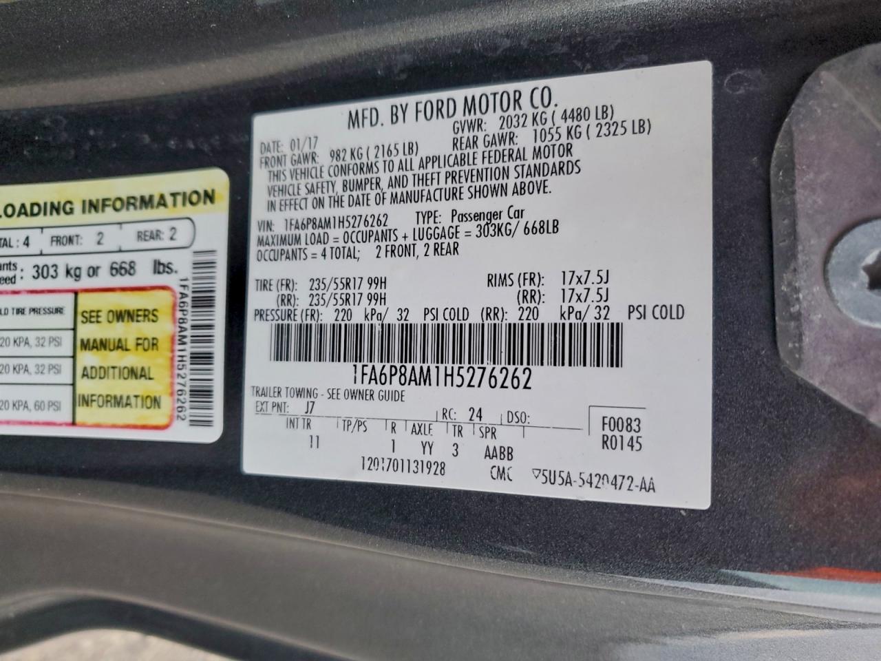 2017 FORD MUSTANG