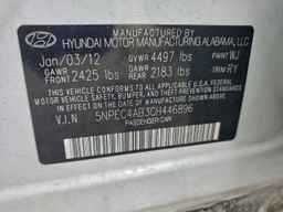 2012 HYUNDAI SONATA