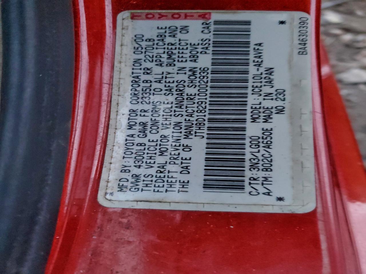 2001 LEXUS IS 300
