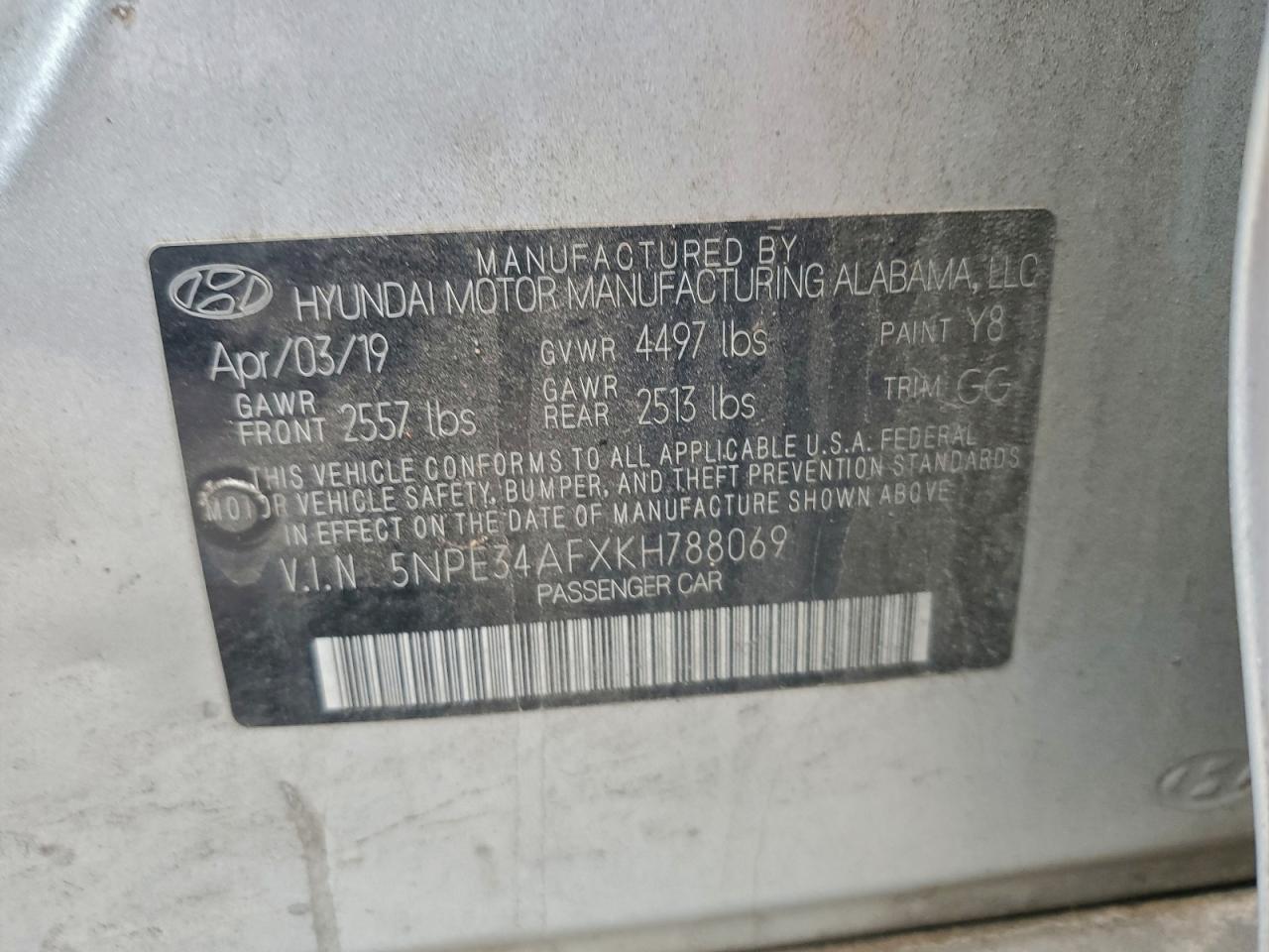 2019 HYUNDAI SONATA