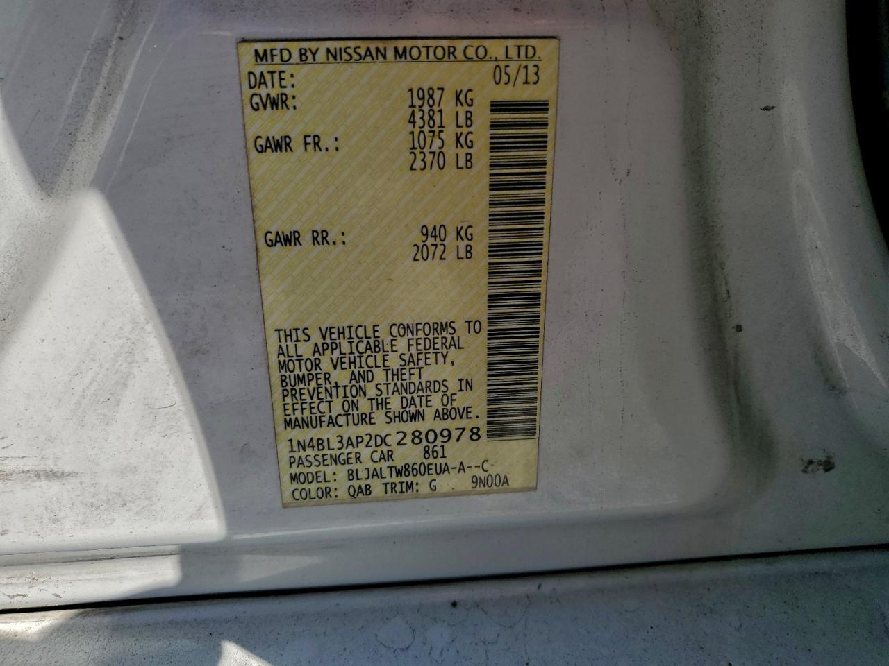 2013 NISSAN ALTIMA