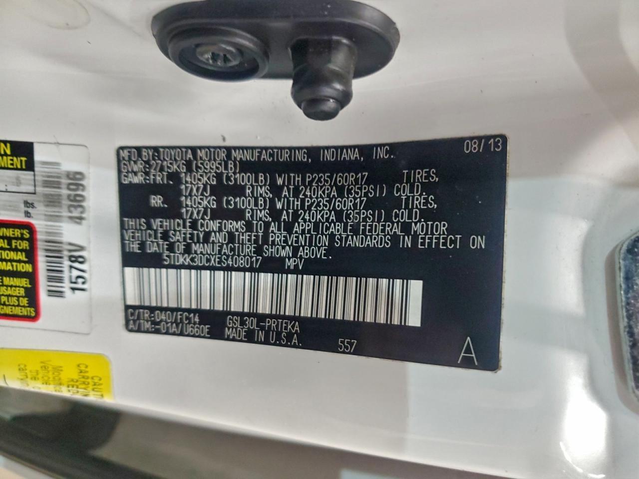 2014 TOYOTA SIENNA