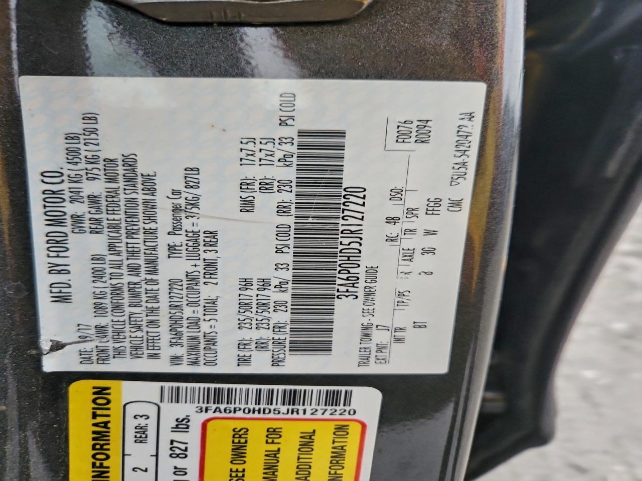 2018 FORD FUSION