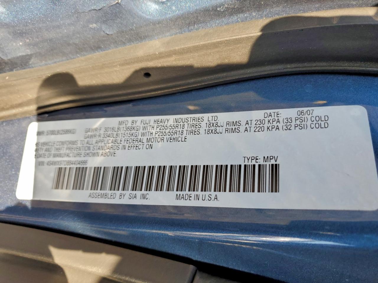 2008 SUBARU Tribeca
