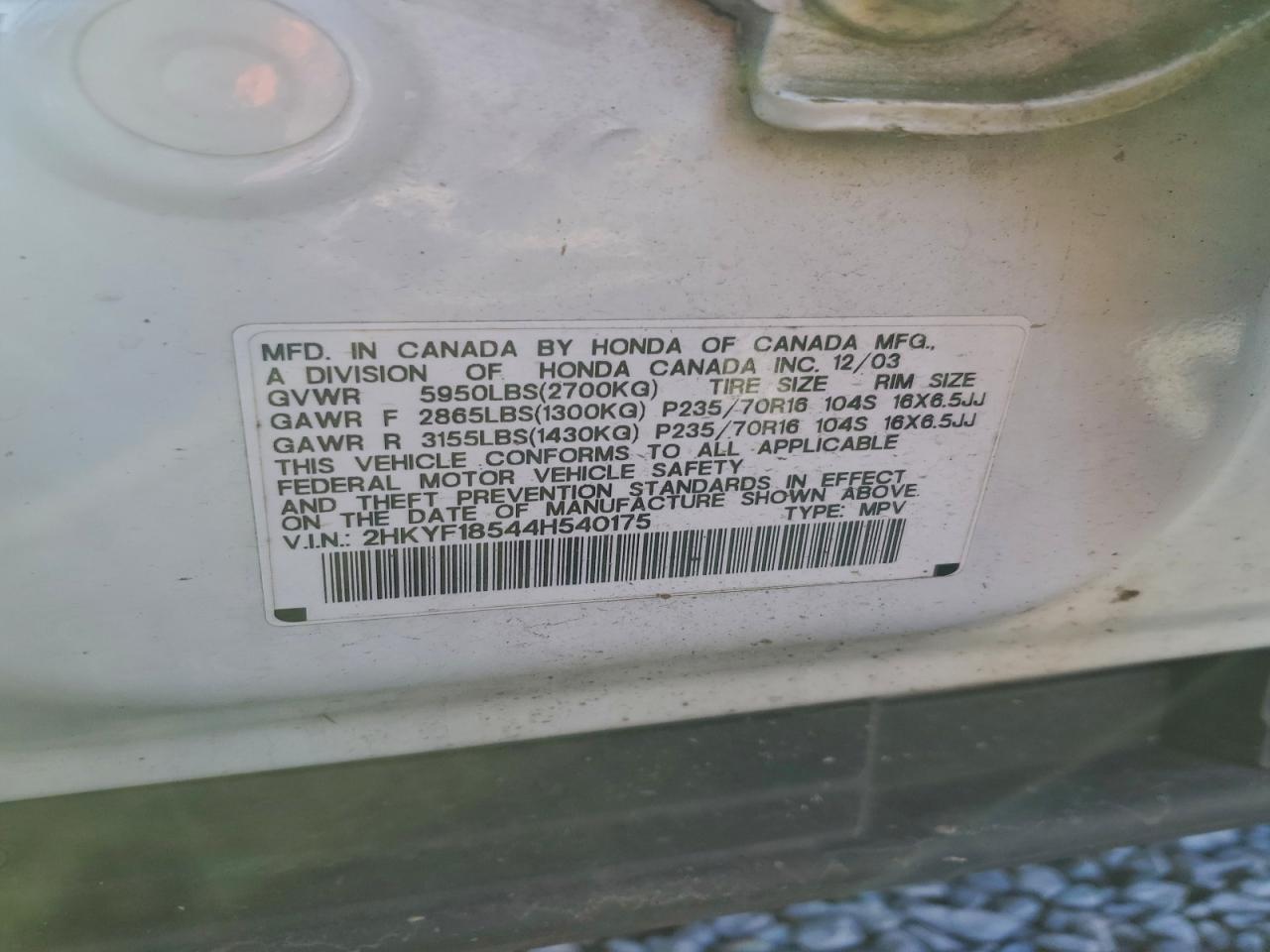 2004 HONDA PILOT