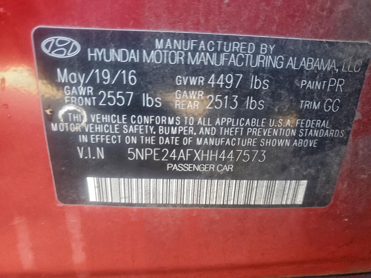 2017 HYUNDAI SONATA