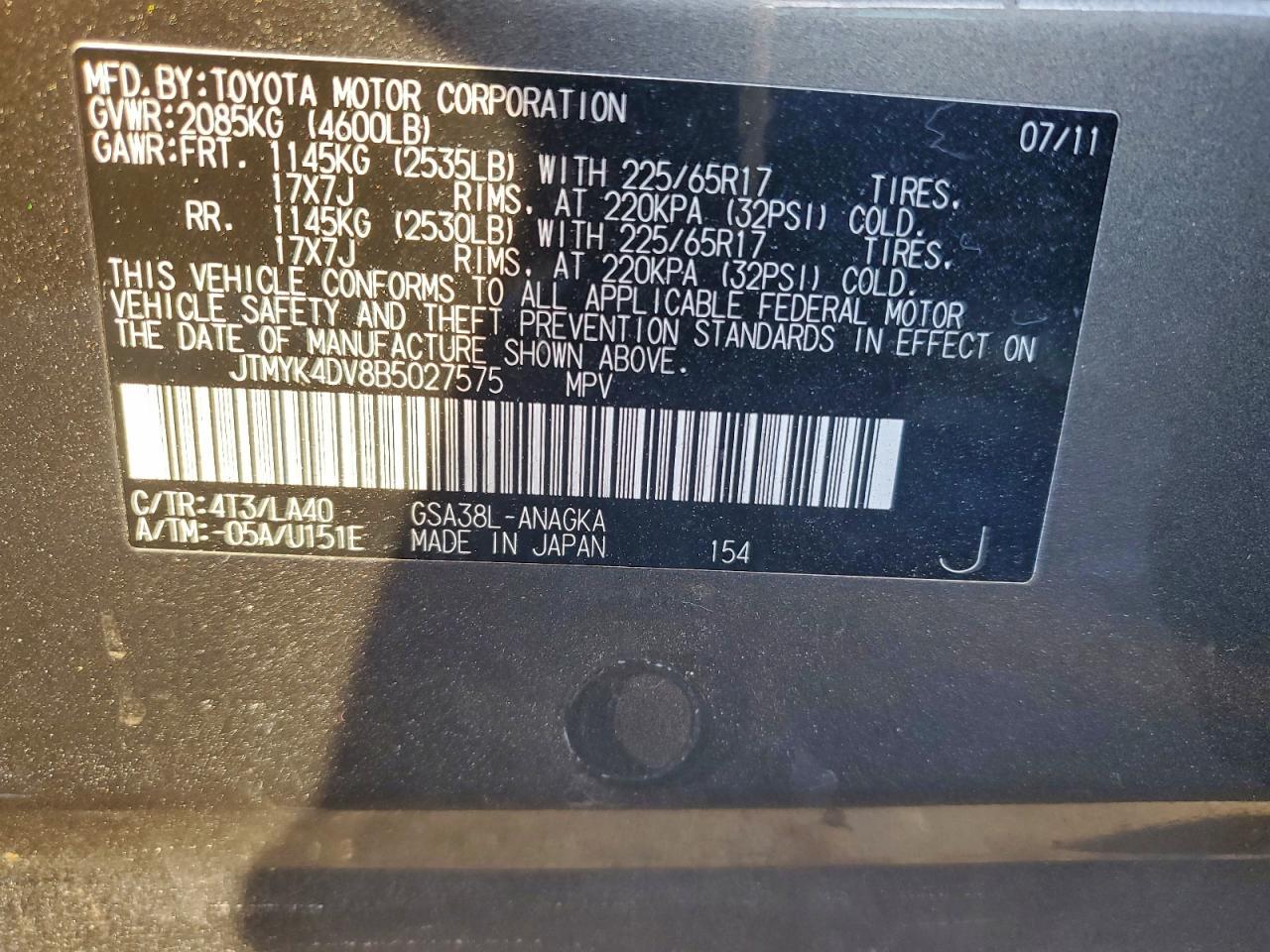 2011 TOYOTA RAV4