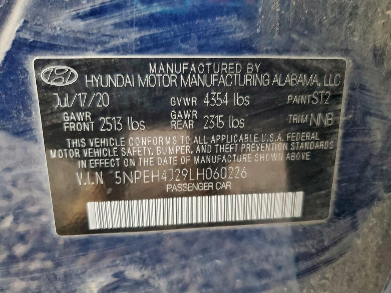 2020 HYUNDAI SONATA