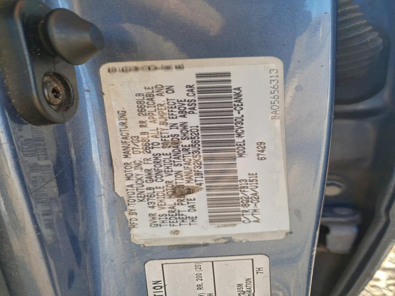 2003 TOYOTA CAMRY