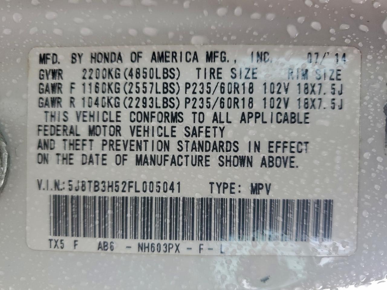 2015 ACURA RDX