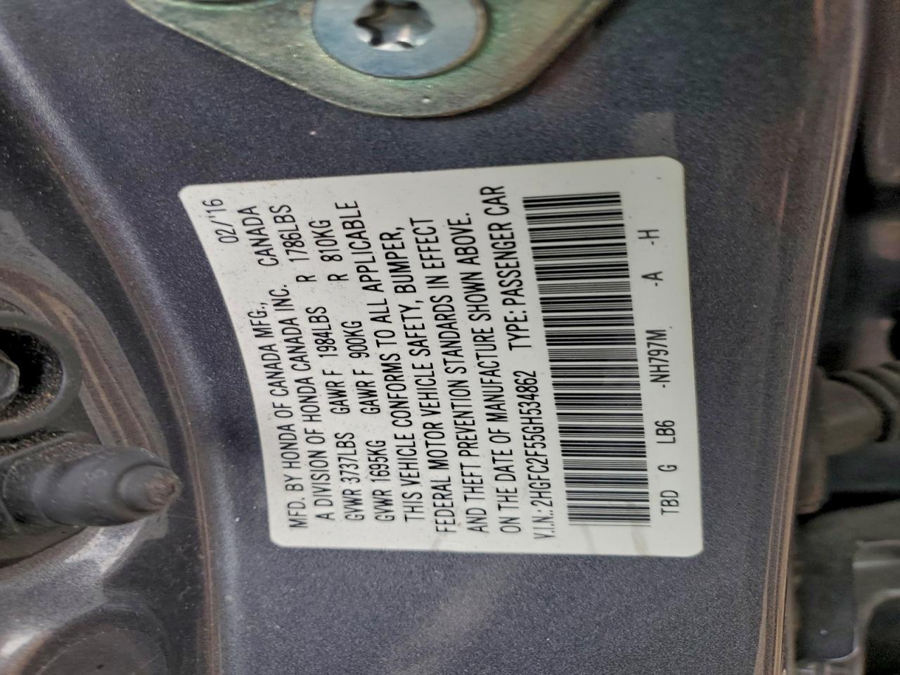 2016 HONDA CIVIC