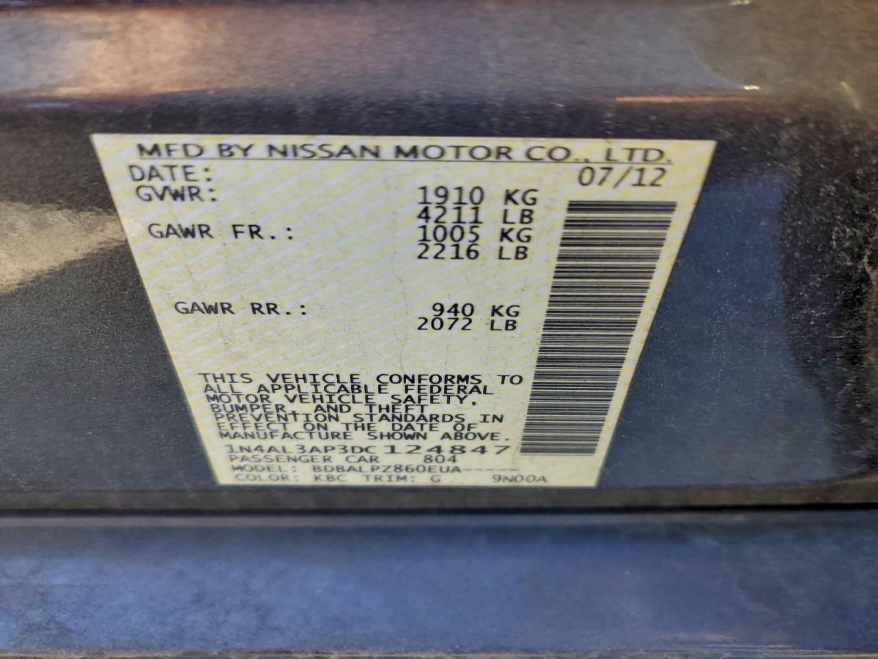 2013 NISSAN ALTIMA