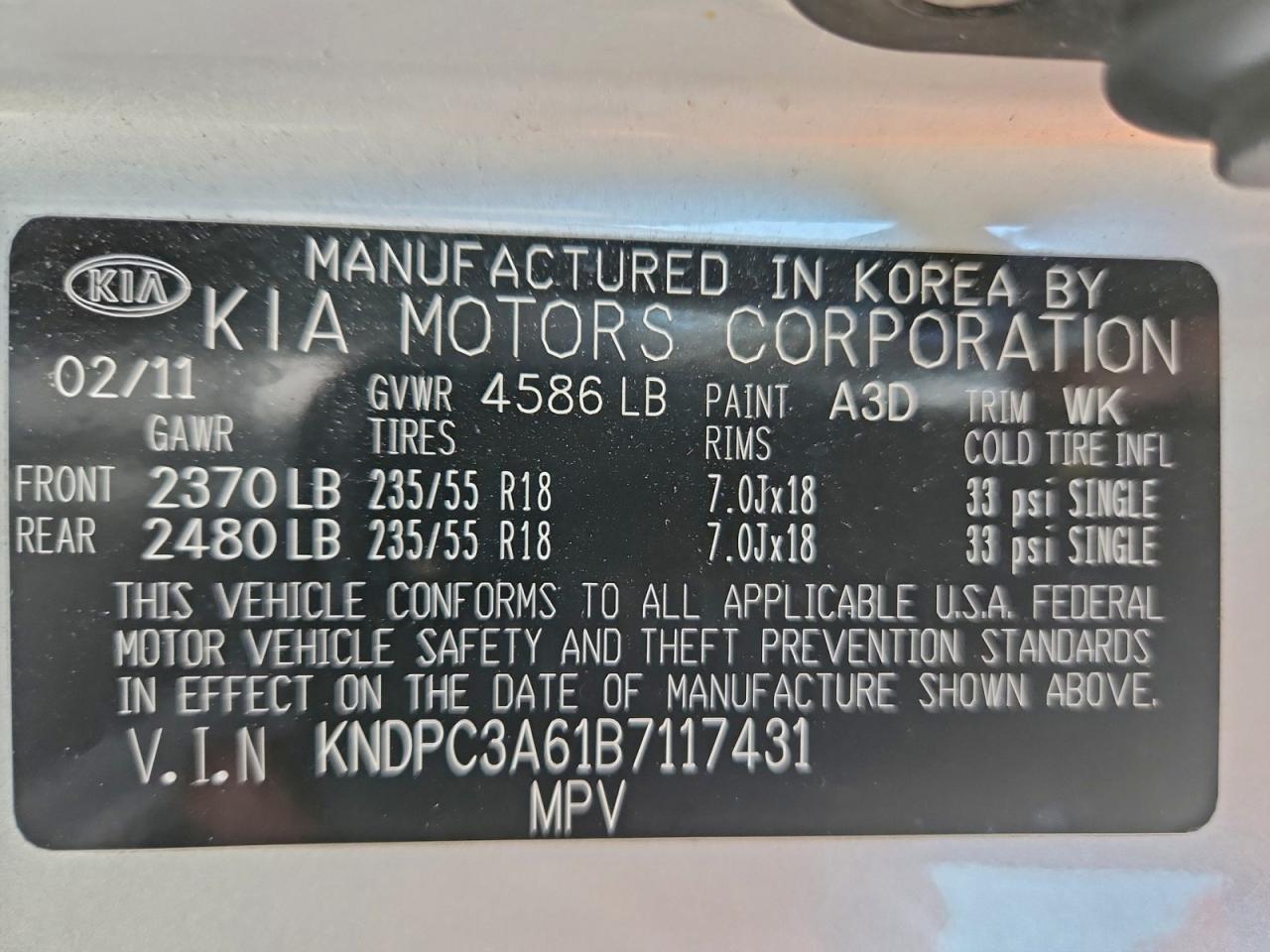 2011 KIA SPORTAGE