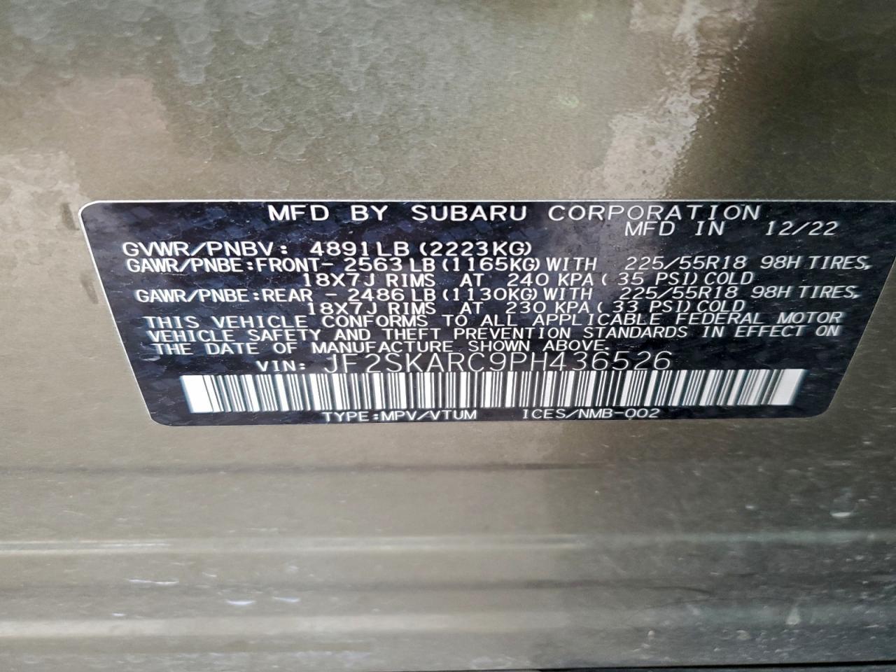 2023 SUBARU FORESTER