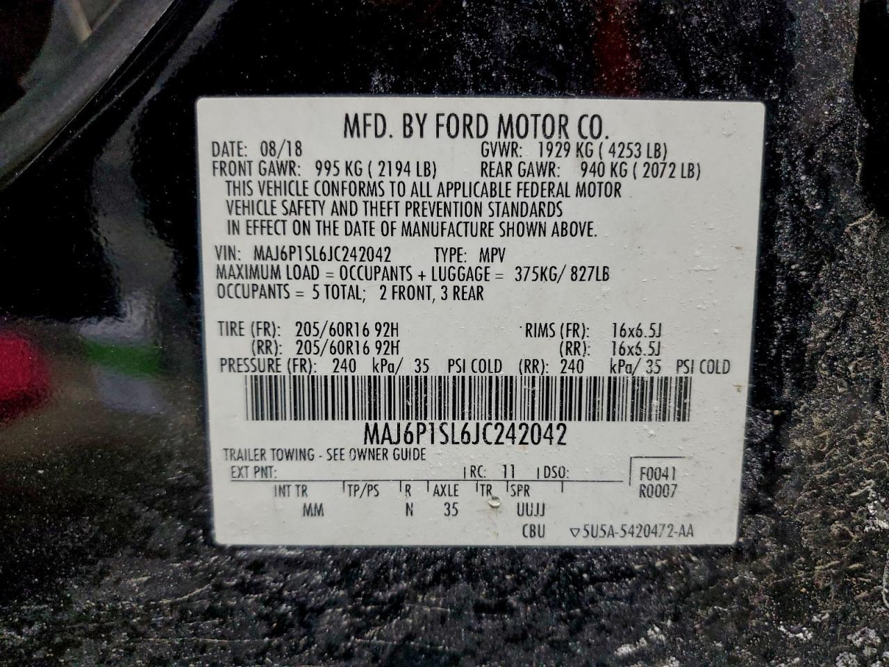 2018 FORD EcoSport