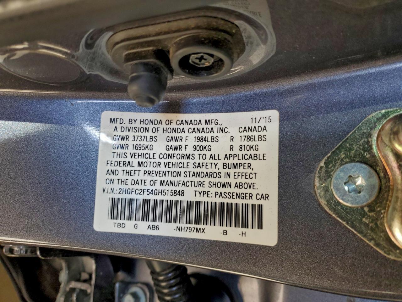 2016 HONDA CIVIC