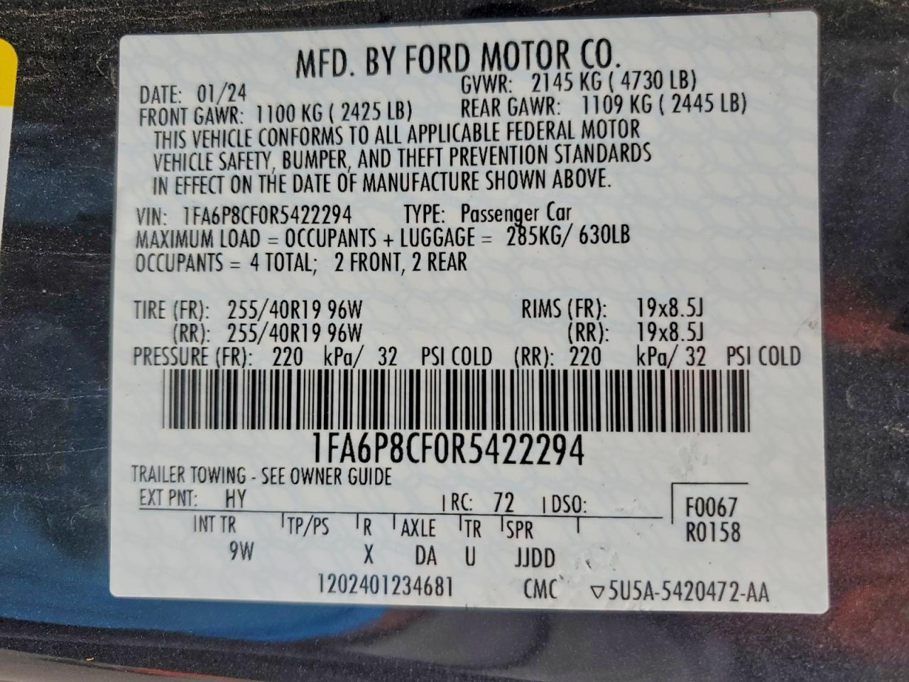 2024 FORD MUSTANG