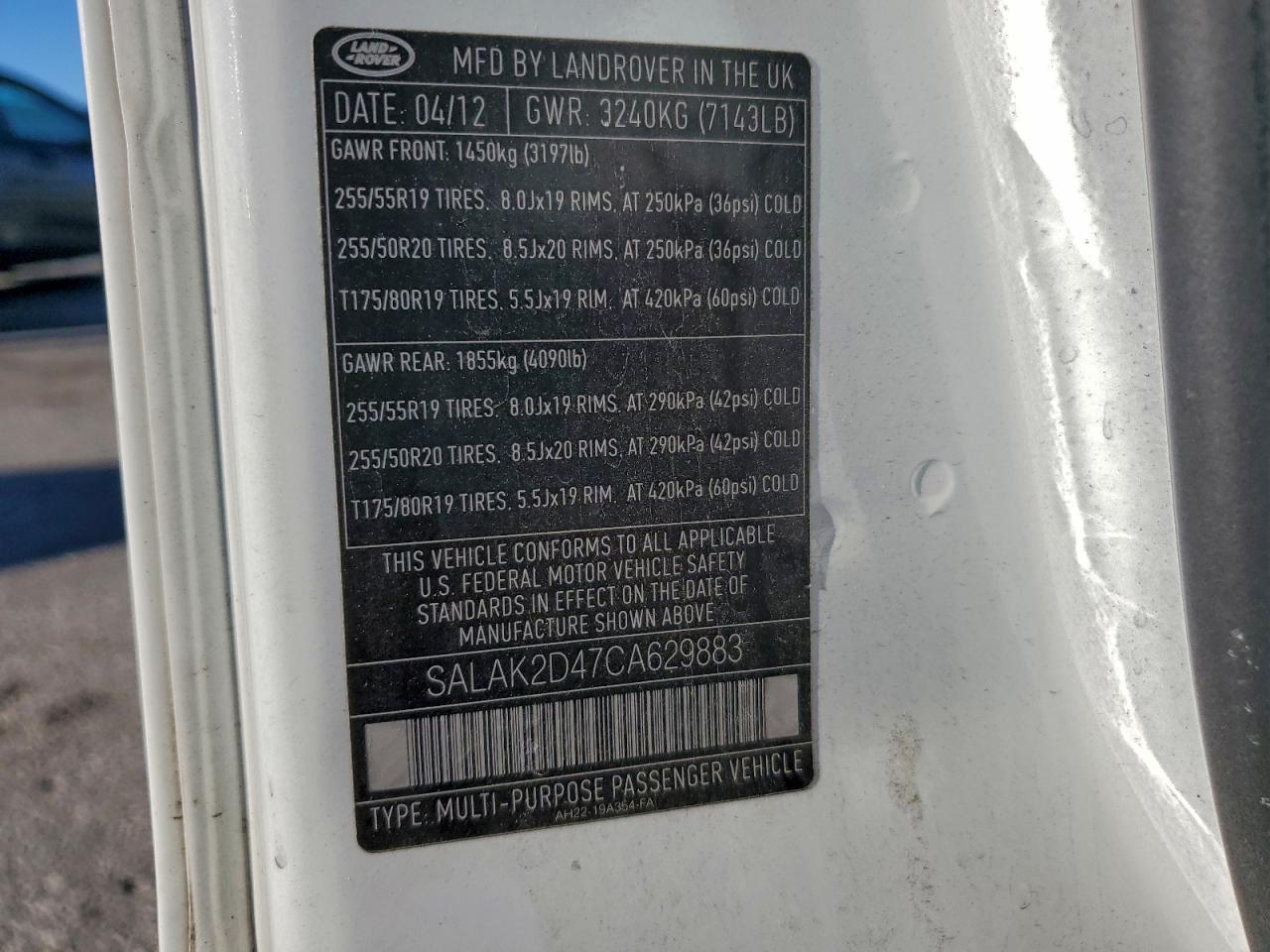 2012 LAND ROVER LR4