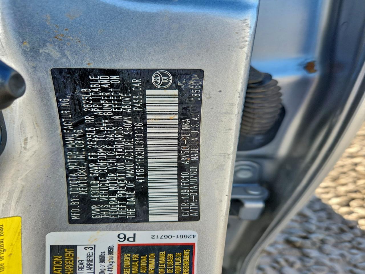 2017 TOYOTA CAMRY