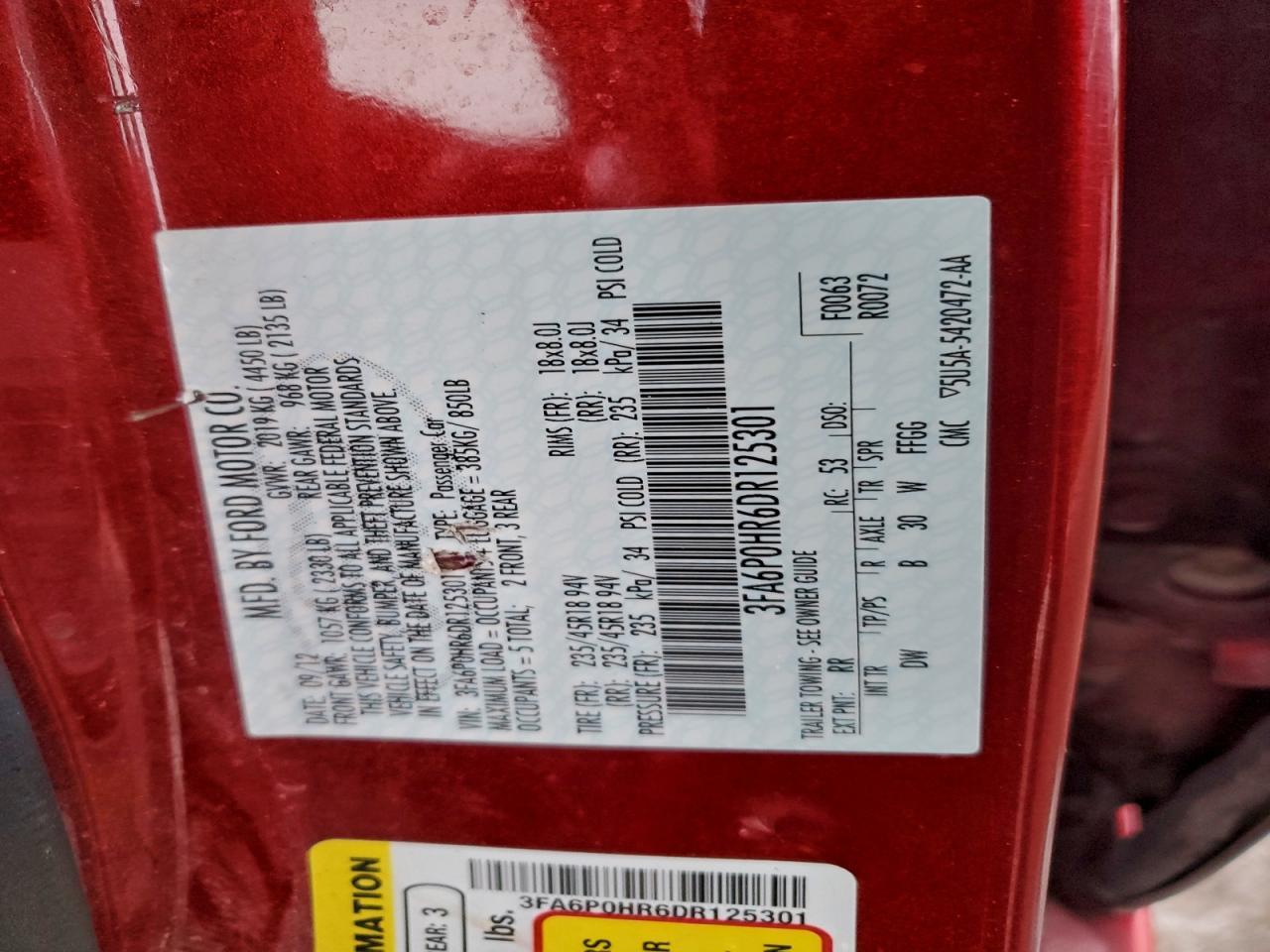 2013 FORD FUSION