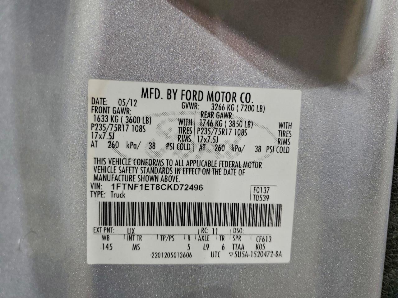 2012 FORD F-150