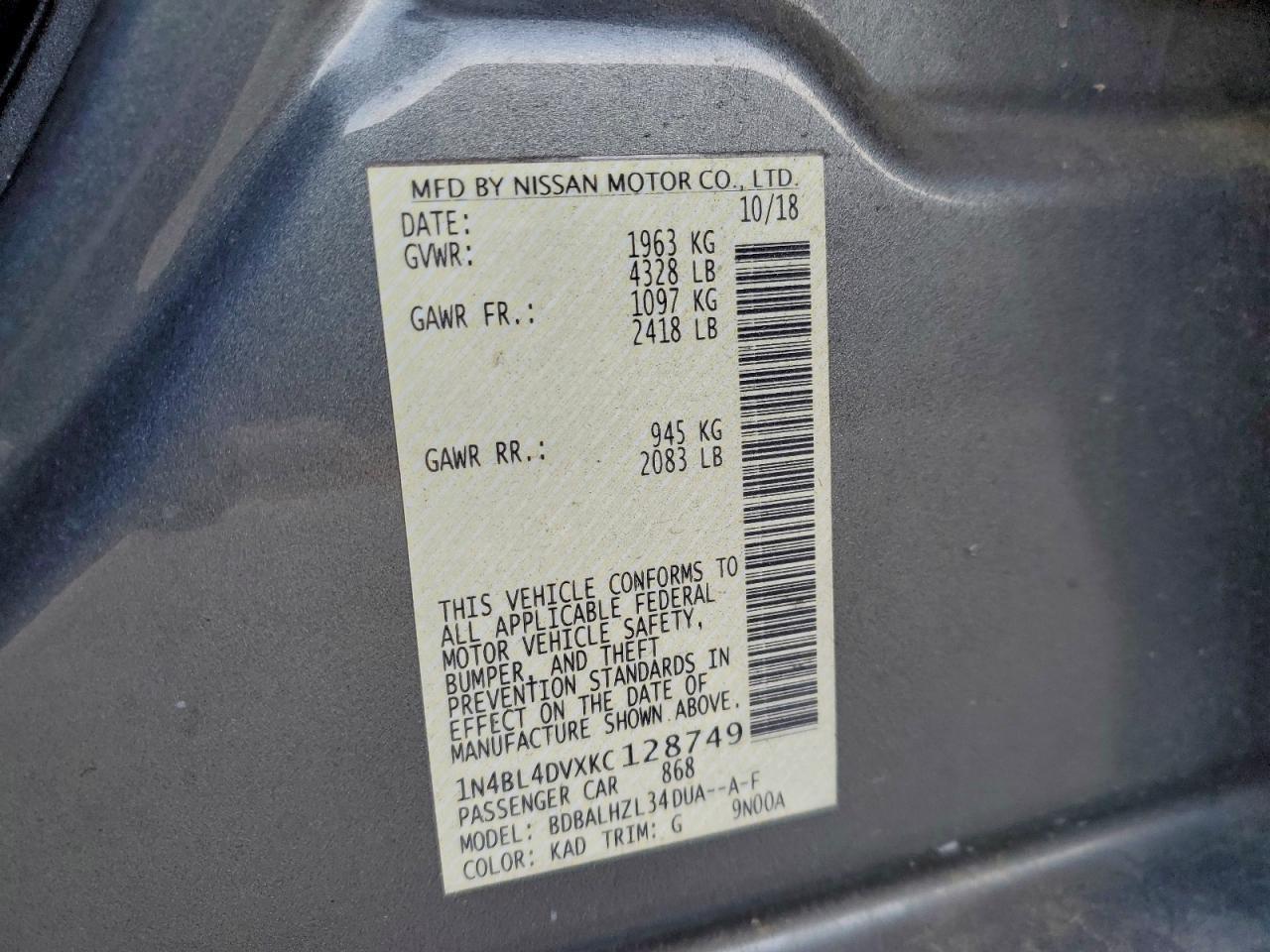 2019 NISSAN ALTIMA