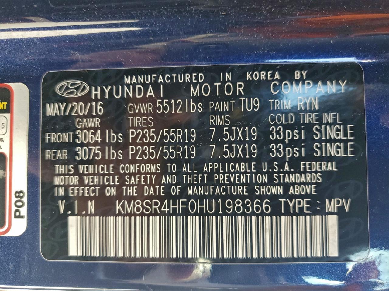 2017 HYUNDAI SANTA FE