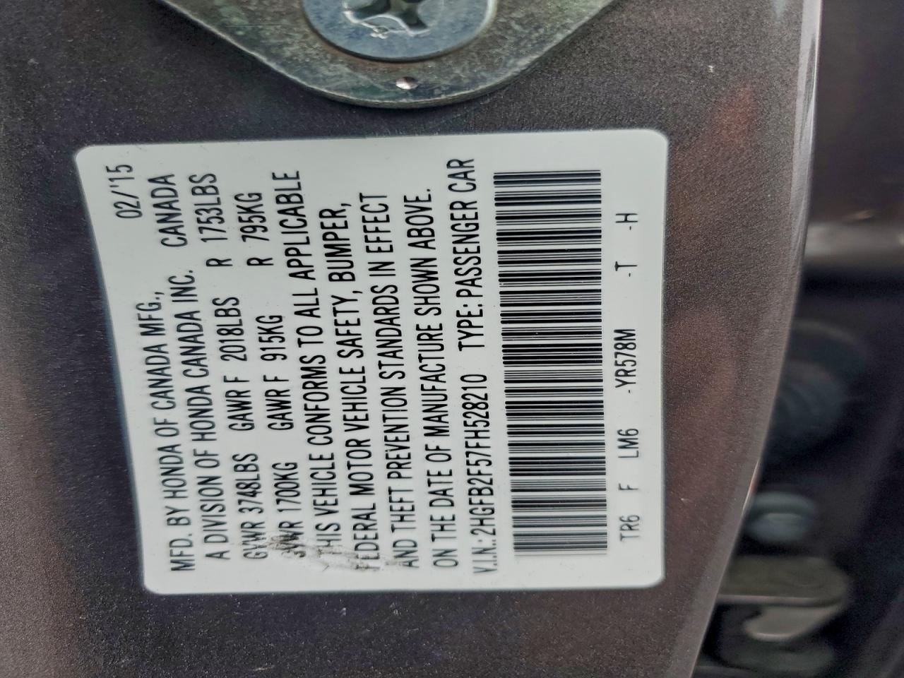 2015 HONDA CIVIC