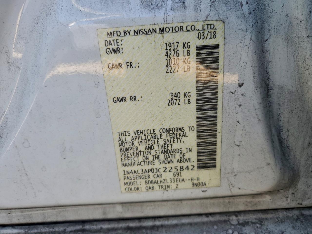 2018 NISSAN ALTIMA