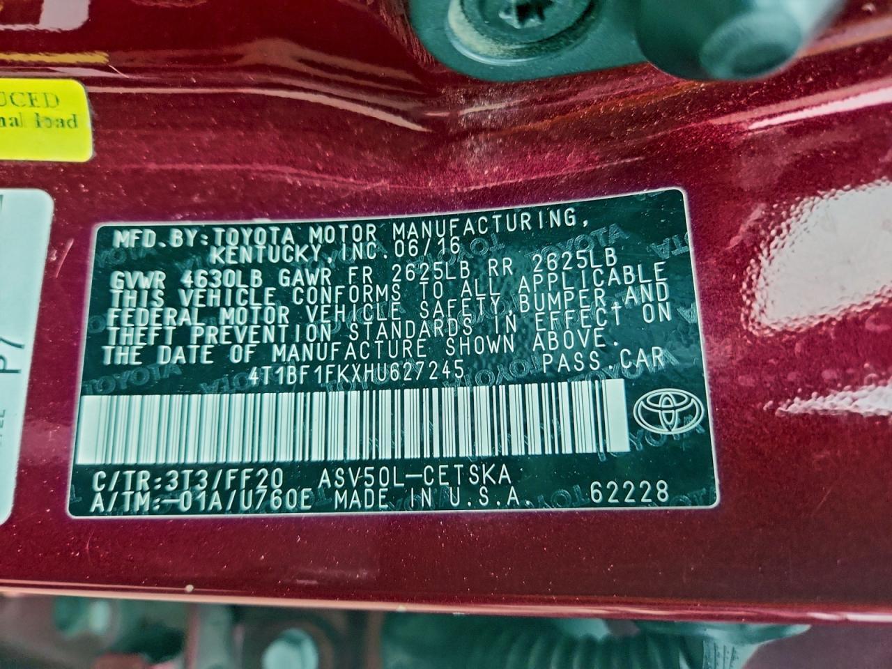 2017 TOYOTA CAMRY