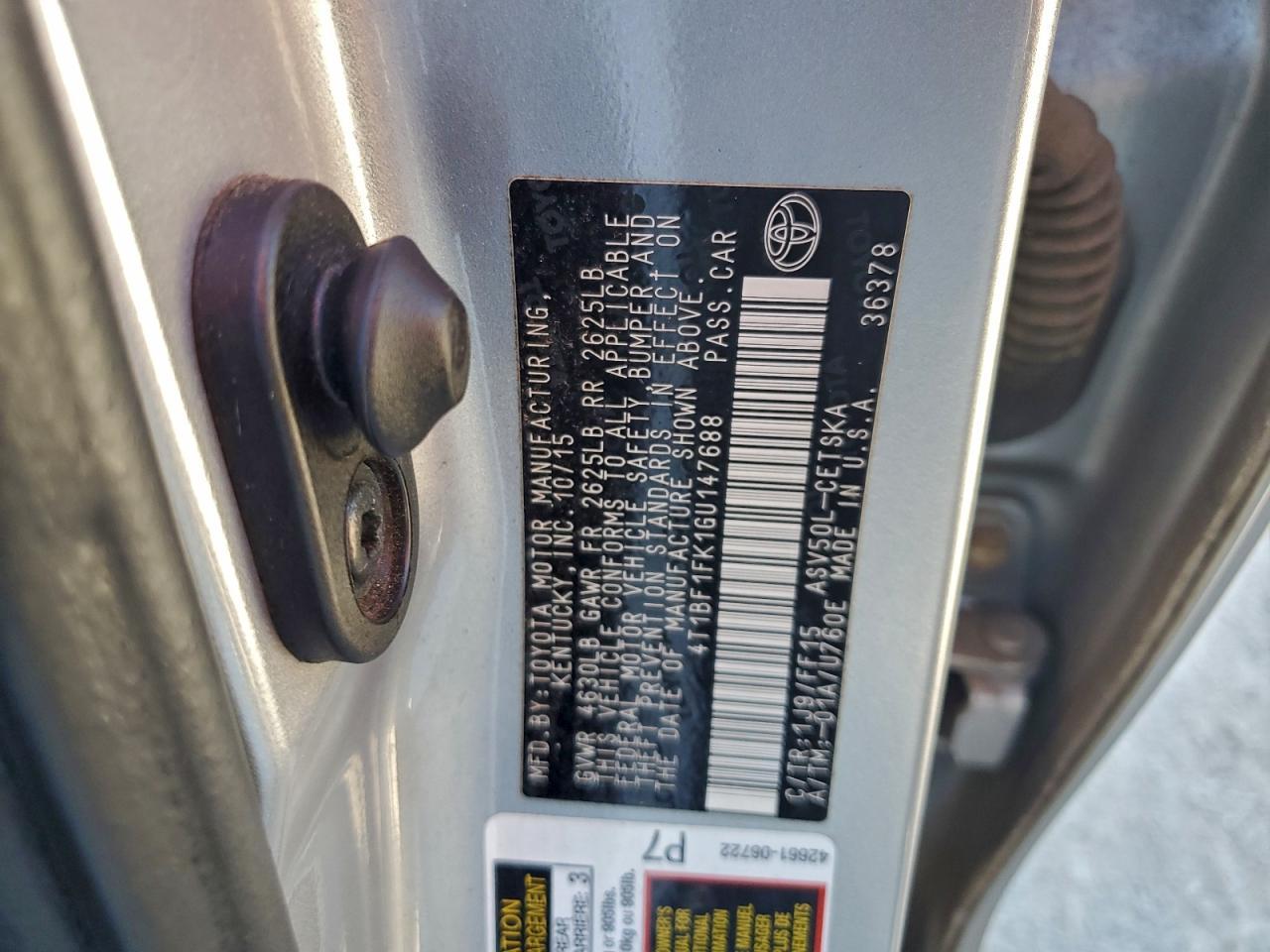 2016 TOYOTA CAMRY