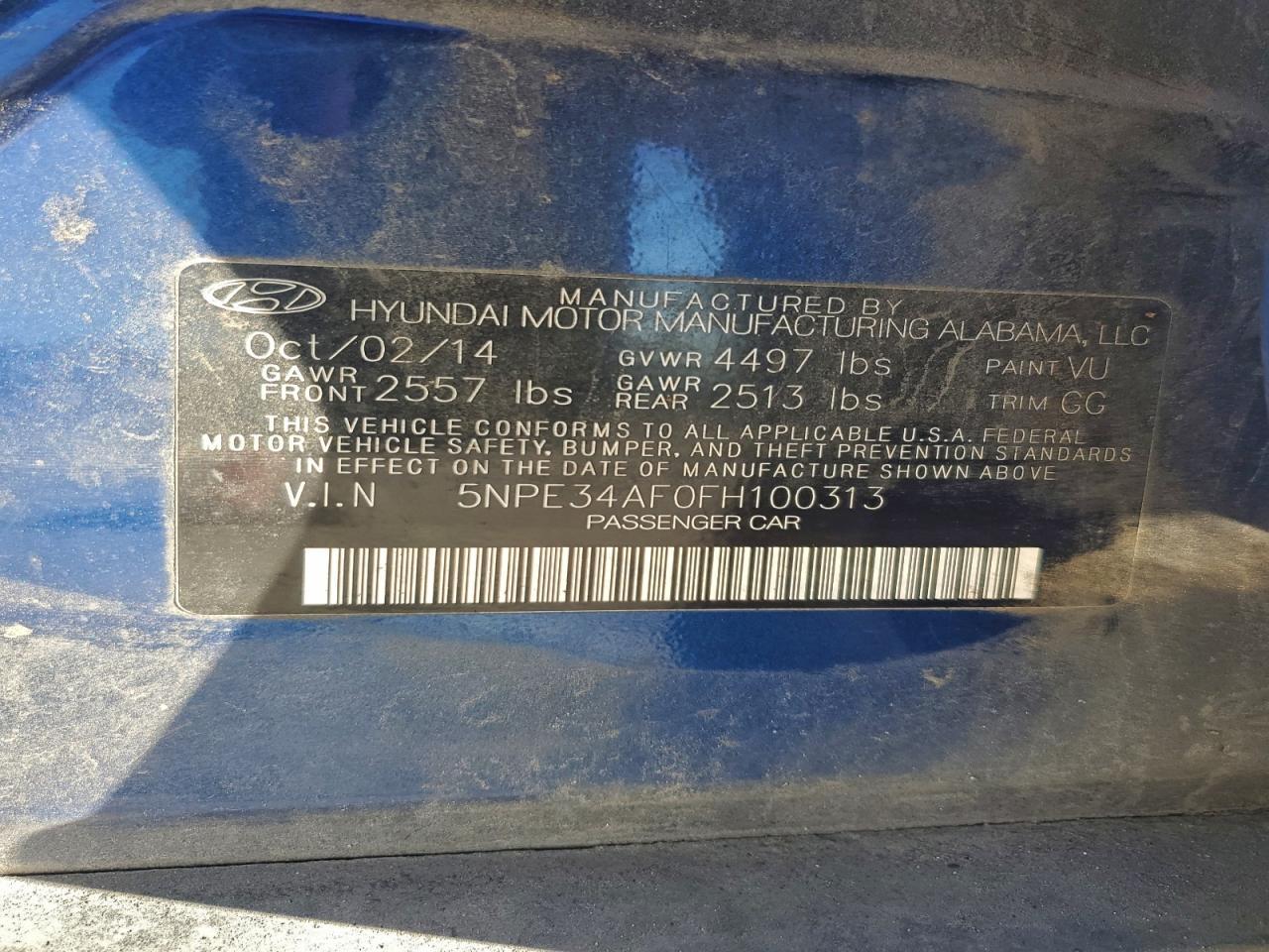 2015 HYUNDAI SONATA