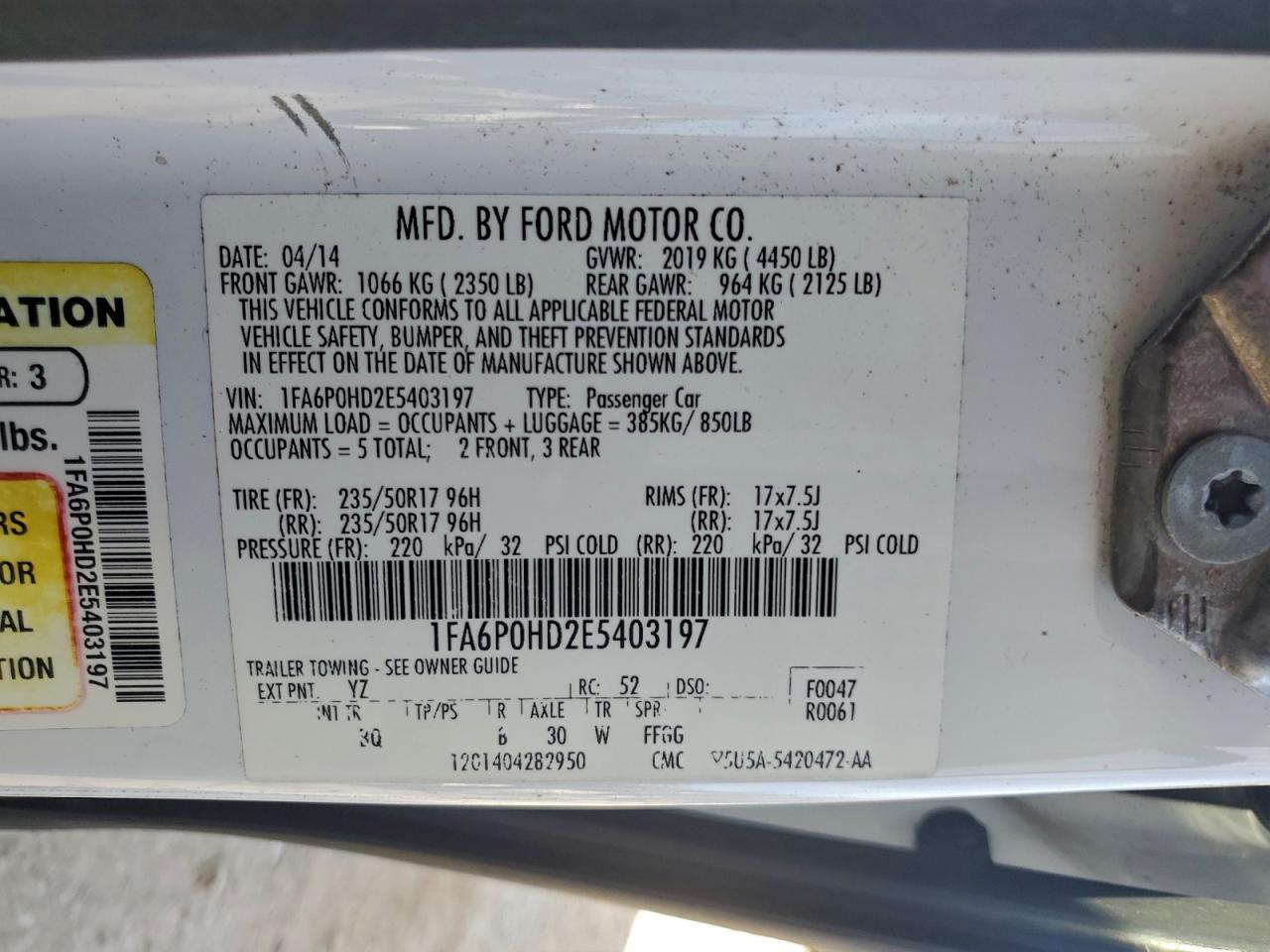 2014 FORD FUSION